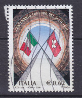 Italy 2006 Mi. 3099, 0.62 € Simplon-Tunnel Italian & Swiss Flag Flagge - 2001-10: Afgestempeld
