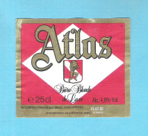 ATLAS - BIERE BLANCHE  DE LUXE -  25 CL -   BIERETIKET (BE 1046) - Bière