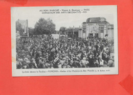 75 PARIS EXPO 1925 Cpa Animée Maison A Boucicaut La Foule Devant Le Pavillon POMONE - Expositions