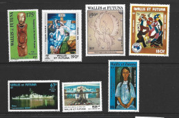 Wallis & Futuna Islands 1984 Ship To 1984 Altar - 7 Different Airmail Singles MNH , Small Gum Disturbances - Nuevos