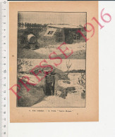 Photo De Presse 1916 Cuisine + Villa Notre Repos (cahute Militaire Abri Chien) Armée Soldat Grande Guerre 14-18 Histoire - Non Classés