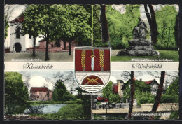 AK Kissenbrück, Glockenturm An Der Kiche, Im Schlosspark, Fromme Johanna Im Schlosspark, Wappen  - Other & Unclassified