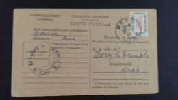 FRANCE  CARTE De Ravitaillement Général De 1946 + Carte De Correspondance De 1918  (LOT) - 2. Weltkrieg