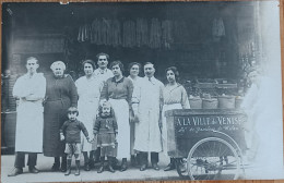 EPICERIE A LA VILLE DE VENISE 90 RUE OBERKAMPF DEVANTURE COMMERCE LIVREUR CARTE PHOTO - Cafés, Hotels, Restaurants