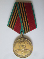 Russia:Medaille Marechal G.Joukov 100 Ans Depuis Sa Naissance/Marshal G.Zhukov Medal 100 Years Since His Birth,dia=32 Mm - Russie