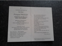 Prosper Proost ° Zwijndrecht 1930 + Antwerpen L.O. 2006 X Maria Vercammen (Fam: Lamos - Grad) - Obituary Notices