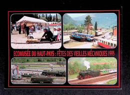 Cp, Chemin De Fer, Trains, Fête Des Vieilles Mécaniques, 1995, écomusée De Breuil Sur Roya, Train à Vapeur Italien - Trains