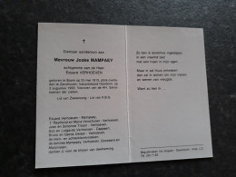 Joske Mampaey ° Boom 1913 + Zandhoven 1993 X Eduard Verhoeven (Fam: Goossens - Marijnissen - Troost - Cappaert - Delaet) - Obituary Notices