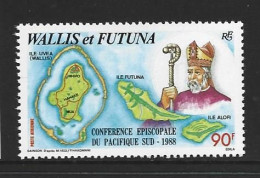 Wallis & Futuna Islands 1988 South Pacific Episcopal Conference 90 Fr Airmail Single MNH - Neufs