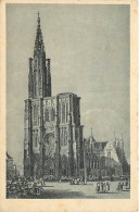 67 - Strasbourg - La Cathédrale - D'après Une Gravure D'époque - Gravure Lithographie Ancienne - CPA - Voir Scans Recto- - Strasbourg