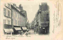 58 - Nevers - La Rue Du Commerce - Précurseur - Animée - CPA - Oblitération Ronde De 1901 - Voir Scans Recto-Verso - Nevers