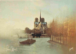 Bateaux - Péniches - Paris - Cathédrale Notre-Dame Et La Seine - CPM - Flamme Postale - Voir Scans Recto-Verso - Houseboats