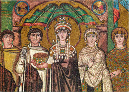 Art - Mosaique Religieuse - Ravenna - Basilica Di S Vitale - L'Impératrice Teodora Con La Sua Corte - L'Impératrice Theo - Tableaux, Vitraux Et Statues