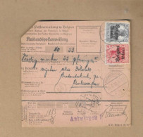 Los Vom 01.06  Deutsche Postanweisung Aus Antwerpen 1918 - Occupation 1914-18