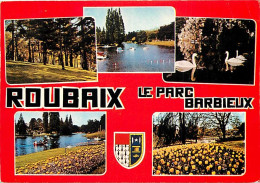 59 - Roubaix - Le Parc Barbieux - Multivues - Fleurs - Blasons - CPM - Voir Scans Recto-Verso - Roubaix