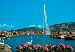 Suisse - GE Genève - Genève - La Rade Et Le Jet D'Eau - Fleurs - Cygnes - CPM - Carte Neuve - Voir Scans Recto-Verso - Andere & Zonder Classificatie