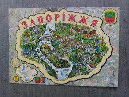 UKRAINE Regions -Zaporizhzhia Virtual  MAP Postcard - Landkarten