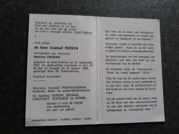 Gustaaf Persyn ° Sint-Andries 1901 + Brugge 1988 X Beatrice Eneman (Fam: Lanckriet - Tratsaert - Bonne) - Obituary Notices