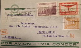 MI) 1936-42, ARGENTINA, AIR MAIL, VIA CONDOR, FROM BUENOS AIRES TO GERMANY, WITH CANCELLATION SLOGAN, MARIANO MORENO STA - Usados