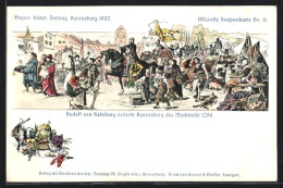 Lithographie Ravensburg, Historischer Festzug 1902, Rudolf Von Habsburg Verleiht Marktrecht, Festpostkarte No. 11  - Ravensburg