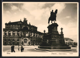 Foto-AK Walter Hahn, Dresden, Nr. 10955: Dresden, Opernhaus, Denkmal  - Photographie
