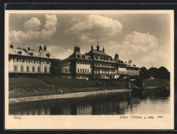 Foto-AK Walter Hahn, Dresden, NR 8022: Pillnitz, Schloss, Rücks. Genehmigungsstempel  - Photographs