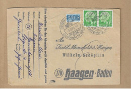 Los Vom 01.06  Briefumschlag Aus Gernsheim Nach Hagen 1955 - Storia Postale