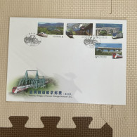 Taiwan Special Train Postage Stamps F.D.C With Postmarks - Trains