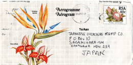 79572 - Südafrika - 1991 - 40c Pflanzen GAAerogramm CAPE TOWN -> Japan - Cartas & Documentos