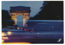 CPSM / CPM 10.5 X 15 Prestige PARIS Champs-Elysées Au Crépuscule    L'Arc De Triomphe Illuminé - Champs-Elysées