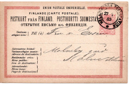 79573 - Finnland - 1885 - 10P Wappen GAKte HELSINGFORS -> Malmby - Briefe U. Dokumente
