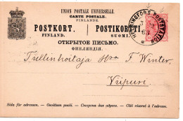 79575 - Finnland - 1888 - 10P Wappen GAKte HELSINGFORS -> WIBORG - Covers & Documents