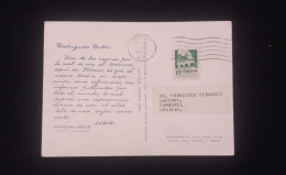 C) 1958. MEXICO. POSTCARD. SENT TO URUGUAY. COLONIAL ARCHITECTURE STAMP. XF - Mexico