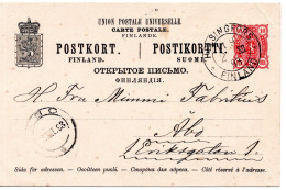79576 - Finnland - 1893 - 10P Wappen GAKte HELSINGFORS -> ABO - Briefe U. Dokumente