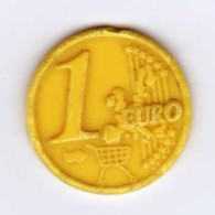 Jeton De Caddie " 1 EURO "  Flèche Chariot _Je235 - Trolley Token/Shopping Trolley Chip