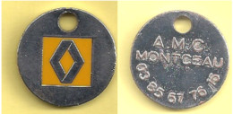 Jeton De Caddie " RENAULT A.M.C. MONTCEAU  " [71 Montceau-les-Mines]   (recto-verso) [F]_j1 - Trolley Token/Shopping Trolley Chip