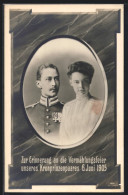 AK Portrait Kronprinz Wilhelm Von Preussen & Kronprinzessin Cecile, Vermählungsfeier Des Kronprinzenpaares 1905  - Royal Families