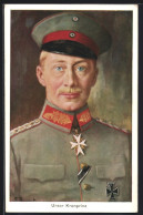 AK Kronprinz Wilhelm Von Preussen Mit Schirmmütze  - Royal Families