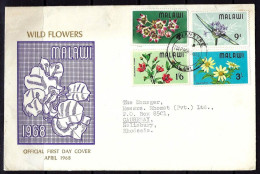 Malawi 24 April 1968 Wild Flowers FDC Sent To Salisbury, Rhodesia - Malawi (1964-...)