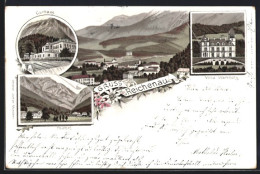 Lithographie Reichenau, Curhaus, Thalhof, Villa Wartholz, Ortsansicht  - Other & Unclassified