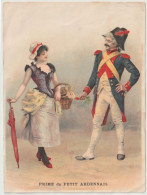 CHROMO GRAND FORMAT - Le Gendarme Et Fille Avec Un Lapin - Lith Sirven - 180x130mm - Other & Unclassified