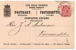 79577 - Finnland - 1889 - 10P Wappen GAKte HELSINGFORS -> Forssa - Briefe U. Dokumente