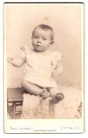 Fotografie Paul Heinert, Zittau I. S., Frauenthorstr. 7, Kleinkind In Weissem Kleid Mit Grossen Augen  - Anonieme Personen