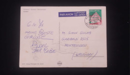 C) 1975. SWITZERLAND.  POSTCARD AIR SHIPPING TO URUGUAY. ARCHITECTURE STAMP. XF - Other & Unclassified