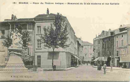 84 - Orange - Place Du Théatre Antique - Monument Du Génie Moderne Et Rue Caristie - Animée - CPA - Oblitération Ronde D - Orange