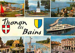 74 - Thonon Les Bains - Multivues - Bateaux - Blasons - CPM - Voir Scans Recto-Verso - Thonon-les-Bains