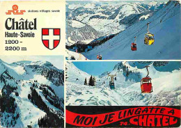 74 - Chatel - Multivues - Les Pistes De Ski Du Linga - Hiver - Neige - Blasons - CPM - Voir Scans Recto-Verso - Châtel