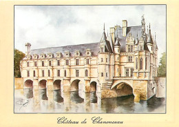 37 - Chenonceau - Le Château - Dessin D'après Nature De Michel Perreard - Carte Neuve - CPM - Voir Scans Recto-Verso - Chenonceaux
