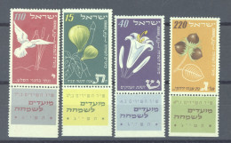 Israel   :  Yv  58-61  ** - Unused Stamps (with Tabs)