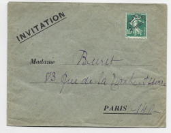 SEMEUSE 10C VERT ROULETTE SEUL LETTRE POUR PARIS TARIF IMPRIME - 1893-1947